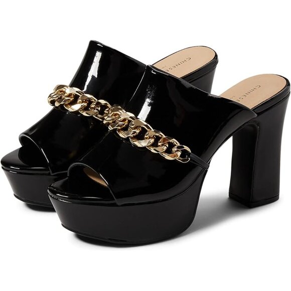 Chinese Laundry Ditzy Patent Black Platform Sandal - Picture 2 of 9